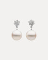 18CT SOUTH SEA PEARL & DIAMOND TRULLI EARRINGS