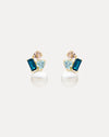 18CT SOUTH SEA PEARL, LONDON BLUE TOPAZ & PINK MORGANITE DEMARCHI EARRINGS