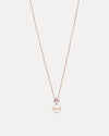 9CT ROSE GOLD, ROSE QUARTZ & PEARL MARCELLE PENDANT