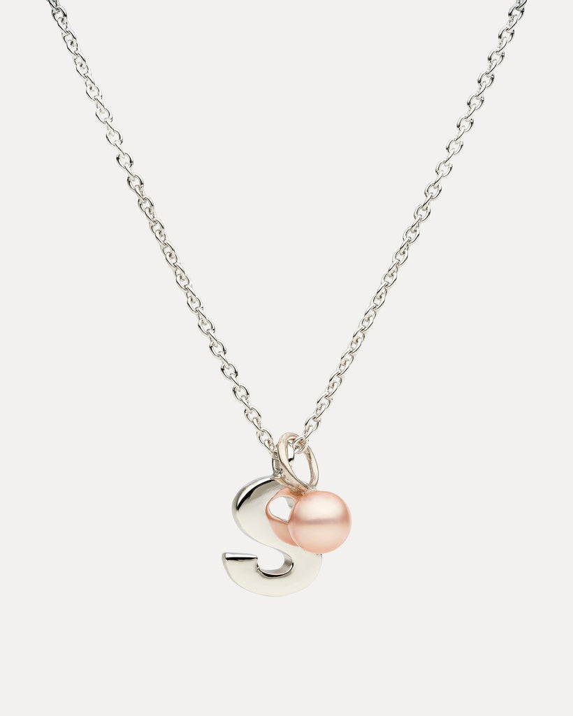 STERLING SILVER PINK PEARL DETACHABLE AMATE PENDANT