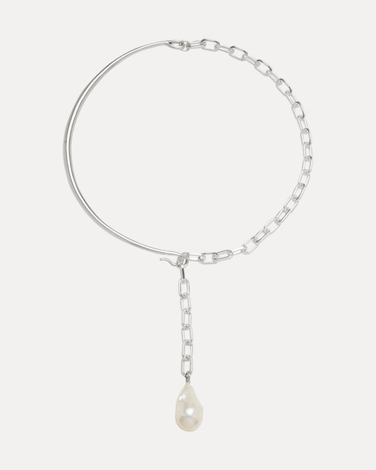 STERLING SILVER BAROQUE PEARL OLIVIA NECKLACE