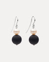 STERLING SILVER BELLA PEARL & ONYX EARRINGS