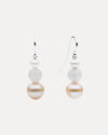 STERLING SILVER, PEARL & ROSE QUARTZ PRETTY IN PINK EARRINGS