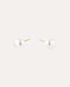 9CT 7-7.5MM WHITE FRESHWATER PEARL BUTTON STUD EARRINGS