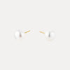 9CT 7-7.5MM WHITE FRESHWATER PEARL BUTTON STUD EARRINGS