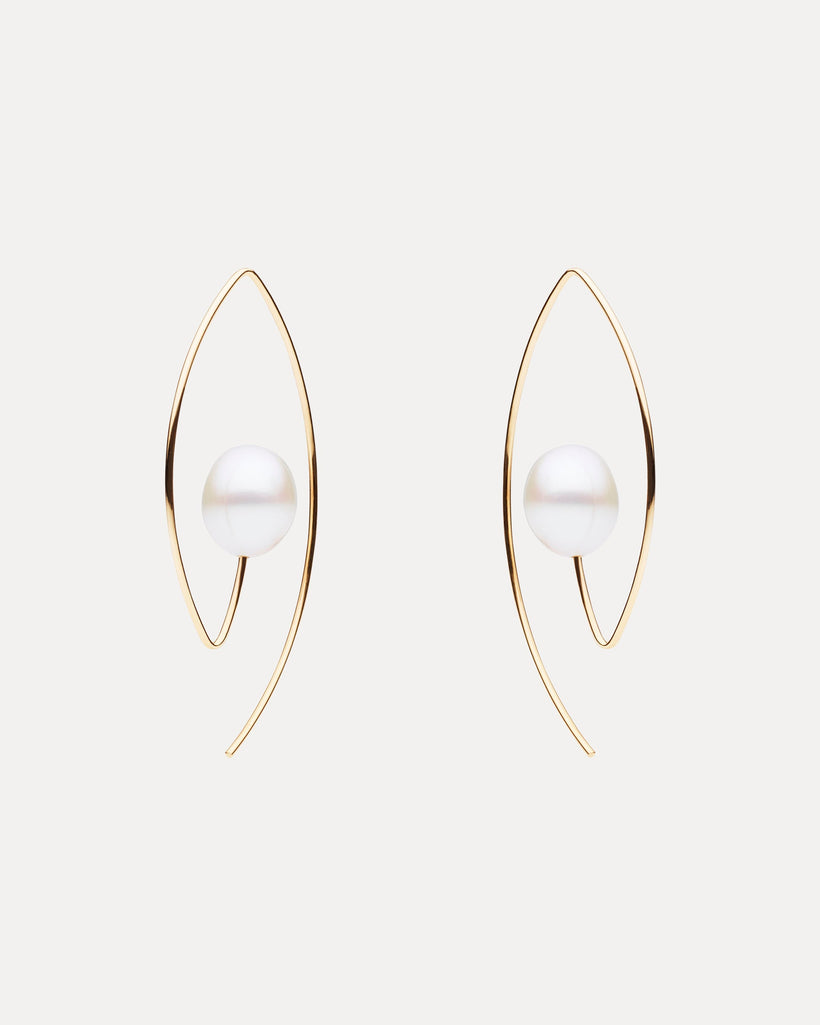 9CT GOLD & PEARL GATTACA EARRINGS