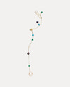 9CT PEARL, TURQUOISE & GREEN AGATE DAZE EARRING (SINGLE)