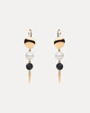 9CT GOLD, PEARL & ONYX TOKLAS EARRINGS