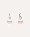 9CT ROSE GOLD, ROSE QUARTZ & PEARL MARCELLE DROP EARRINGS