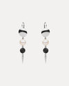 STERLING SILVER PEARL & ONYX TOKLAS EARRINGS