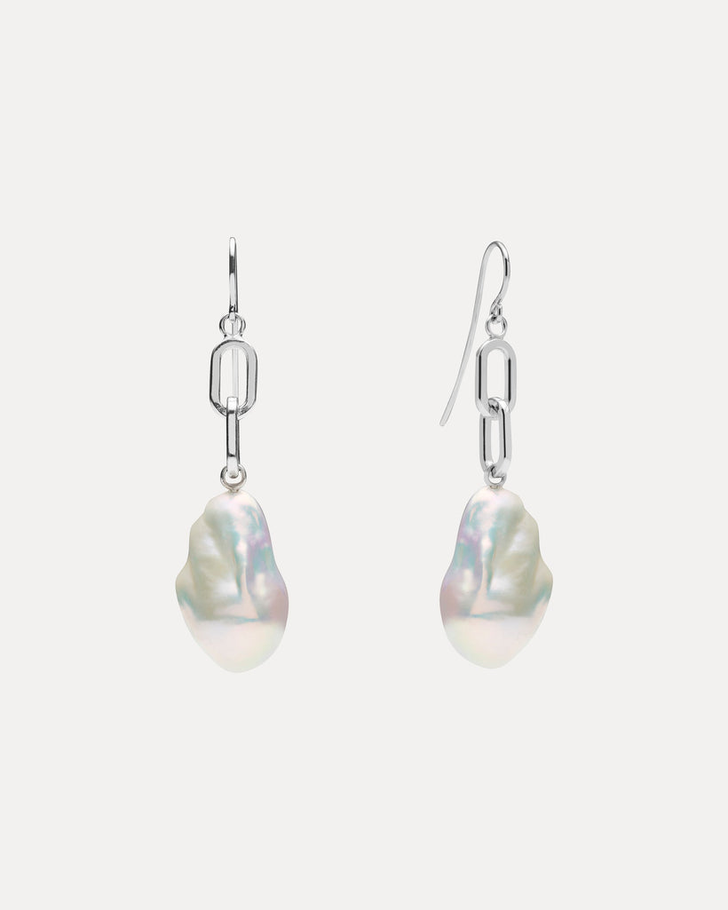 STERLING SILVER BAROQUE PEARL OLIVIA EARRINGS