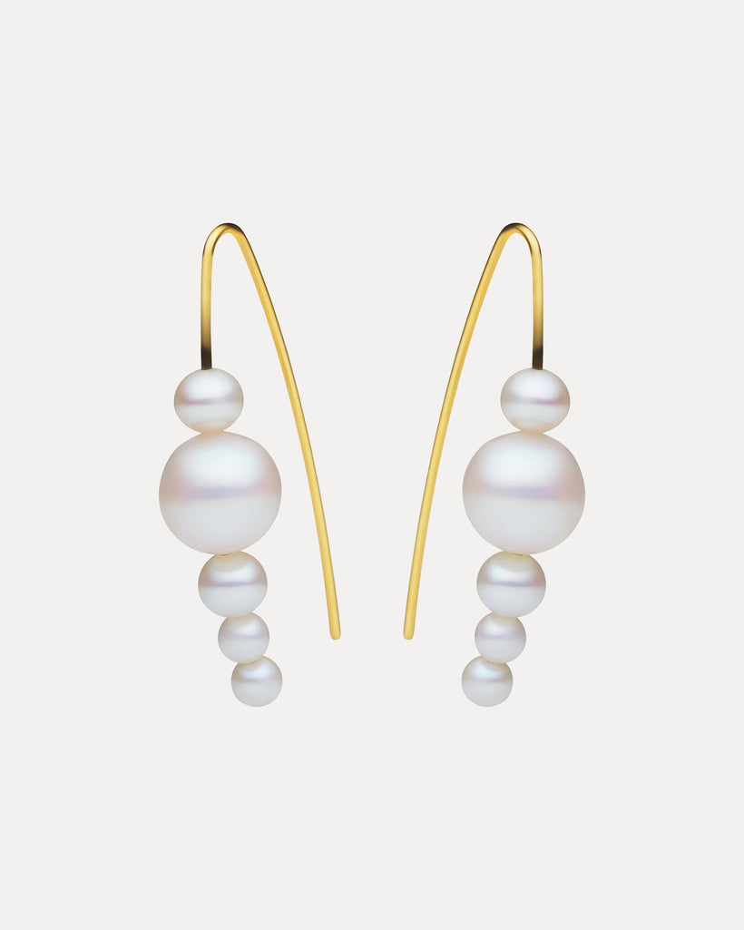 9CT NEVE PEARL HOOK EARRINGS