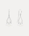 STERLING SILVER PEARL MINI-DOVE EARRINGS