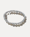 STERLING SILVER, PEARL & GREY AGATE BRACELET