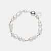 STERLING SILVER, PEARL & MOONSTONE TIN-CUP BRACELET