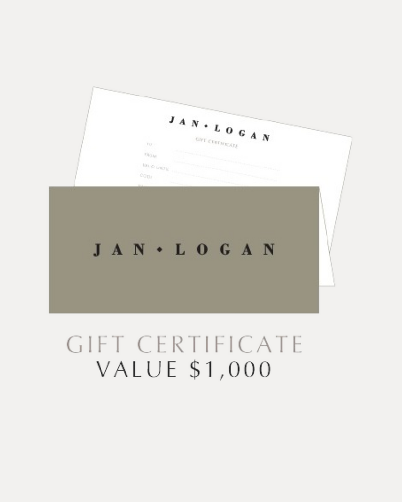 JAN LOGAN $1000 GIFT CERTIFICATE