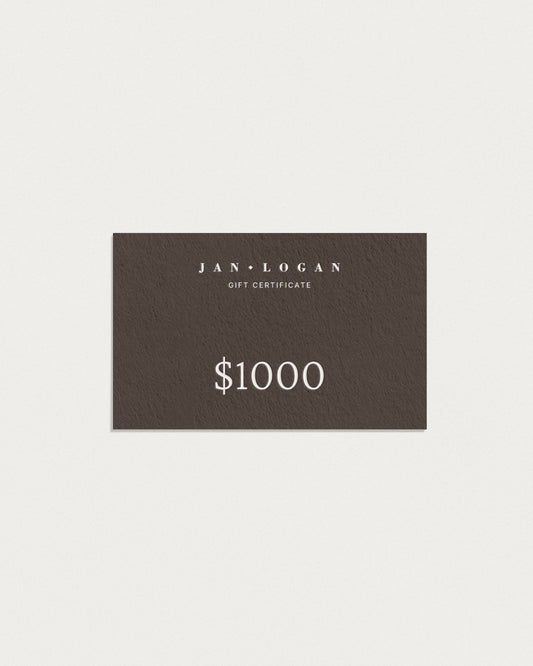 JAN LOGAN $1000 GIFT CERTIFICATE