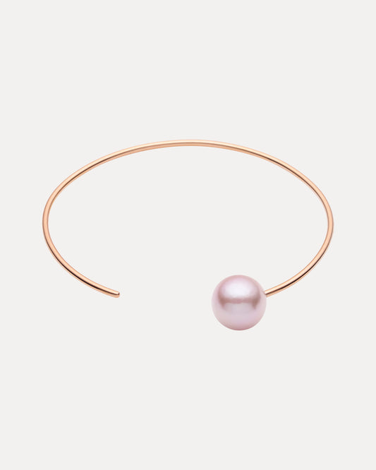 9CT ROSE GOLD PINK PEARL CARLY BANGLE