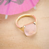 9CT ROSE QUARTZ GENEVIEVE RING