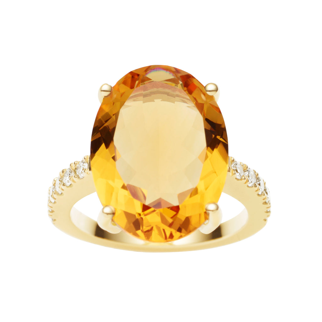 18CT CITRINE & DIAMOND BIANCA RING |Jan Logan Fine Jewellery