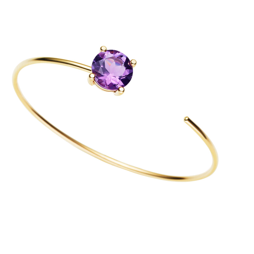 9CT YELLOW GOLD AMETHYST CARLY CUFF