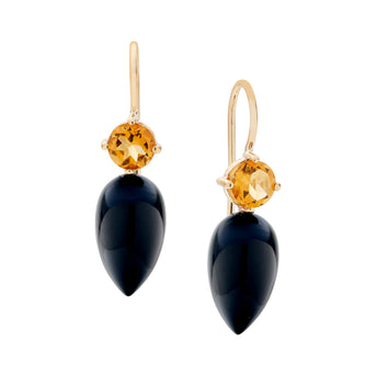 9CT ONYX & CITRINE TORQUAY EARRINGS