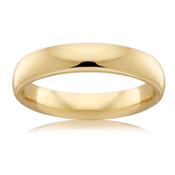 18CT YELLOW GOLD 4MM COMFORT WEDDER